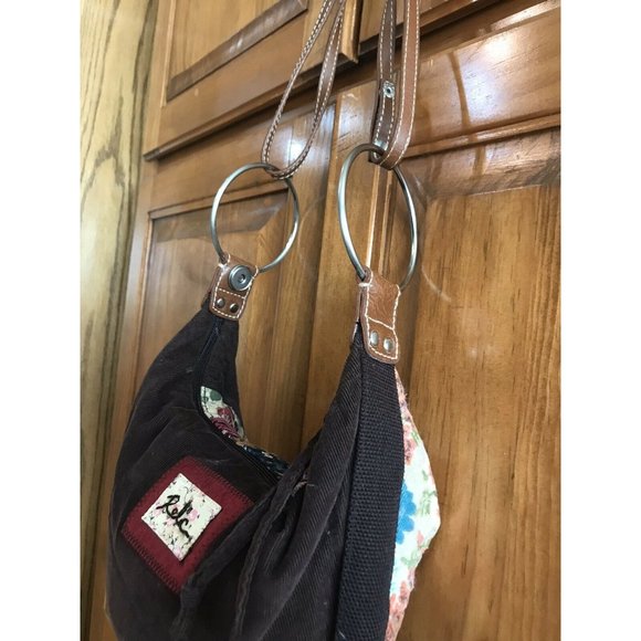 Small Patchwork Relic Shoulder Bag With Zipper Magnetic Button Clip Adorable - Picture 6 of 9